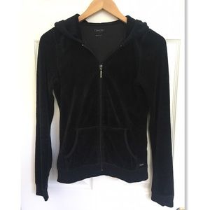 Calvin Klein velour performance zip-up hoodie